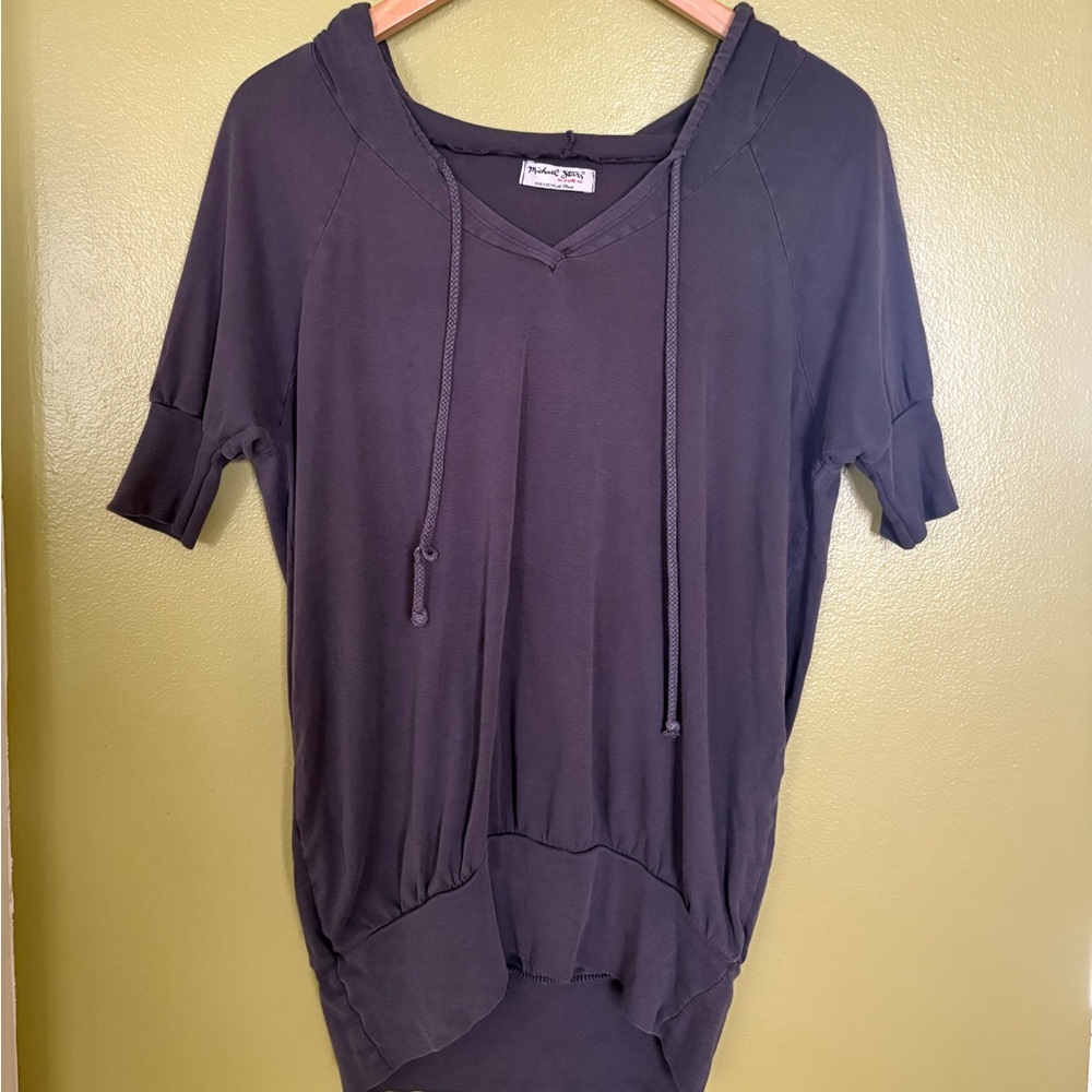 Michael Stars shortsleeved hoodie top.